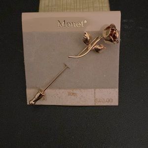 Vintage Monet Rose pin